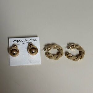 Anna & Ava Gold and Twisted Hoop Earrings